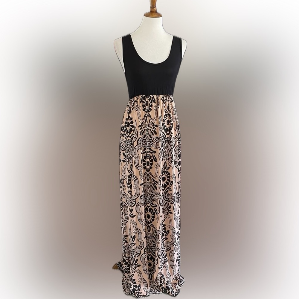 Emerald Sleeveless Black & Blush Printed Maxi Dress – Multiple Sizes – NWT - Picture 2 of 2